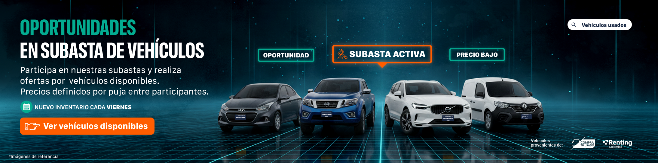 Vehículos usados en subasta 